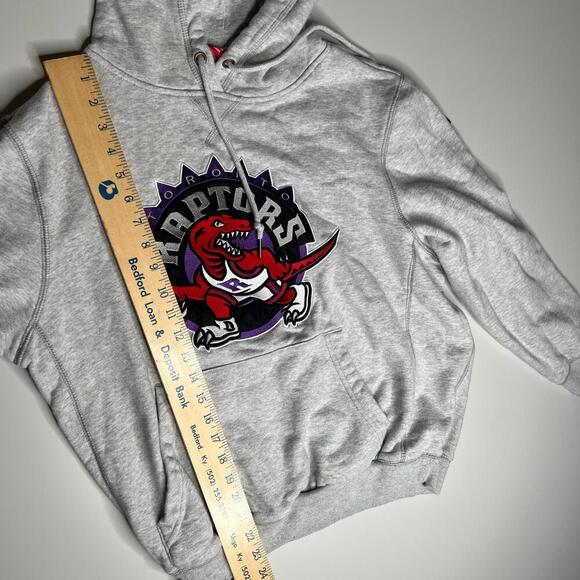 Mitchell & Ness Toronto Raptors Hoodie Medium Gray Retro NBA HWC Pullover Hoodie - Picture 4 of 12